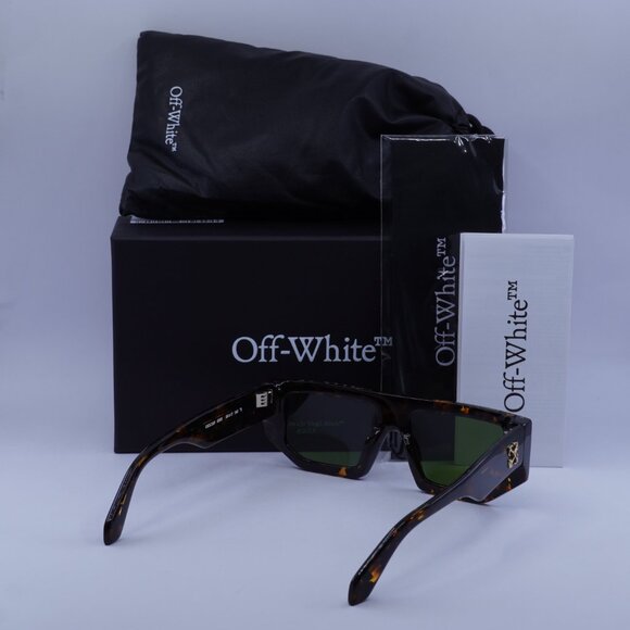 Off-White OERI13F VANCOUVER 6055 Geometric Sunglasses – Havana/Green - Picture 12 of 12